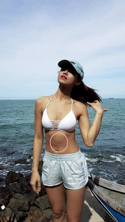 Khoe hình bikini, Mai Ngô - ứng viên nặng ký Hoa hậu Hoàn vũ lộ miếng dán ngực kém duyên-4