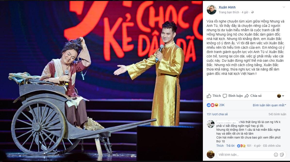 Nghệ sĩ Việt mỗi người mỗi ý khi nói về sự kiện vợ chồng Xuân Bắc bị chỉ trích ham danh-4