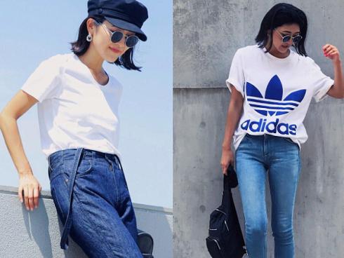 Nếu mê áo phông bạn phải về đội của cô nàng này, vì cô ấy có tới 1001 cách kết hợp