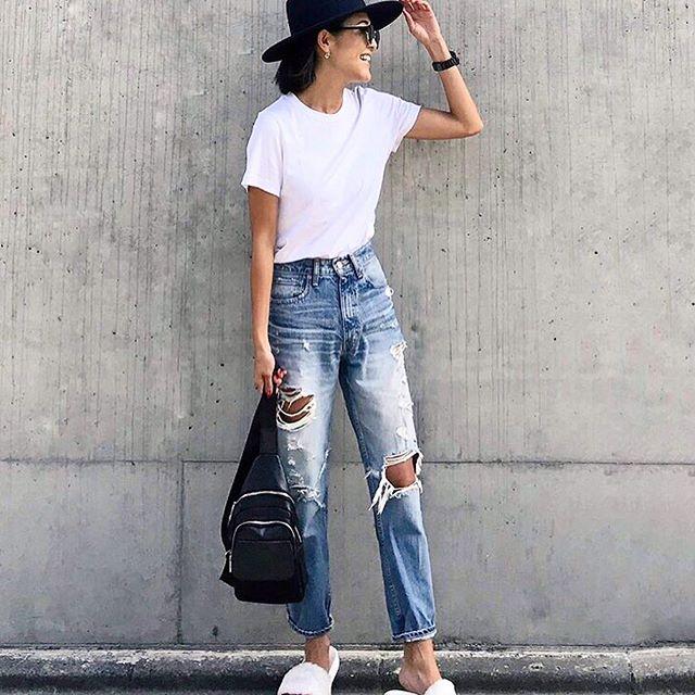 Nếu mê áo phông bạn phải về đội của cô nàng này, vì cô ấy có tới 1001 cách kết hợp-7