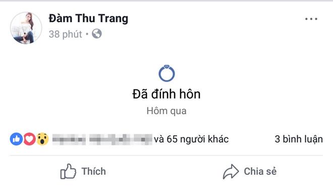 Cường Đô La và Đàm Thu Trang đồng loạt chia sẻ đã đính hôn-2