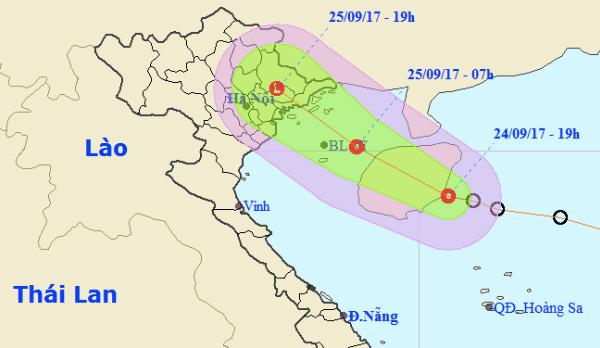 Dự báo thời tiết 25/9: Áp thấp nhiệt đới vào bờ, miền Bắc mưa to-1