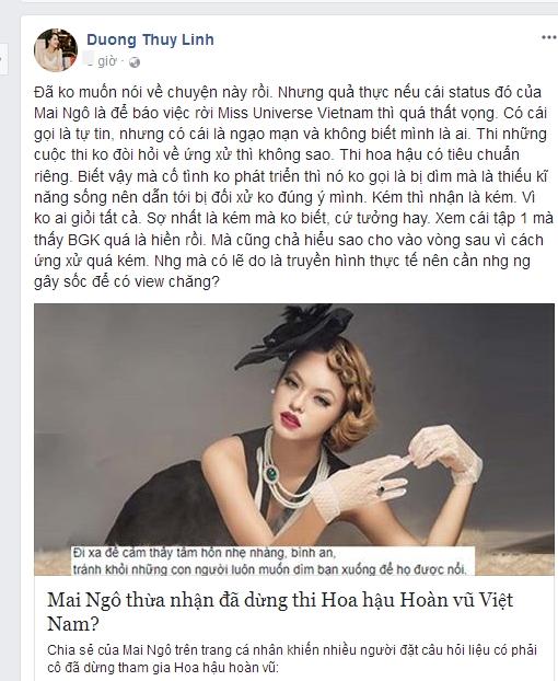 Tin sao Việt 3/10: MC Thùy Linh phân vân Mai Ngô ứng xử kém hay Hoa hậu Hoàn vũ cần người gây sốc để có view?-1