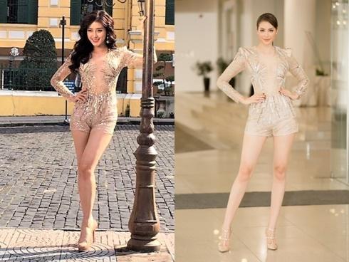 Diện chung thiết kế, Phạm Hương 'ngời ngời khí chất' - Huyền My kém sắc ngày ra trận Miss Grand