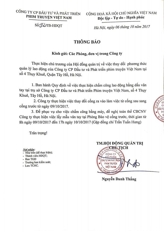 Chấm công lao động nghệ sĩ Hãng phim truyện Việt Nam bằng dấu vân tay-1