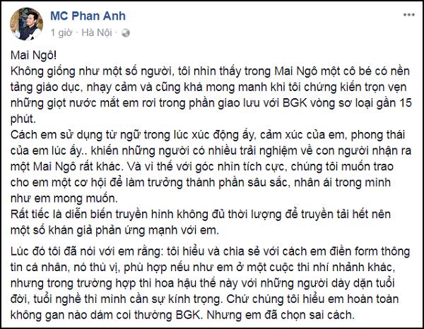 MC Phan Anh khẳng định: Mai Ngô không có gan nào dám coi thường ban giám khảo-1
