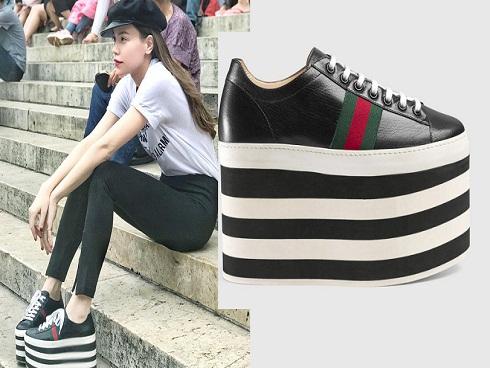 Hà Hồ diện giày bánh mì 'kiện tướng' 20cm, fan thảng thốt hỏi: 'Chị mang đôi này thì cao 2 mét ư?'