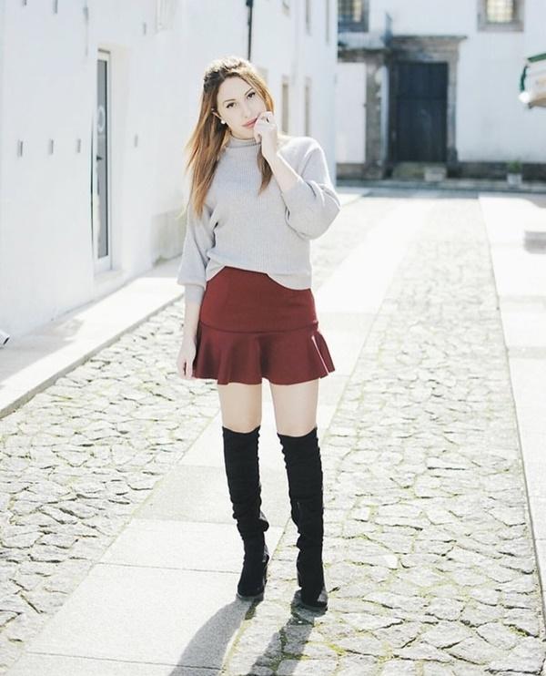 Mặc đẹp miễn chê với mọi loại chân váy mùa thu đông-4