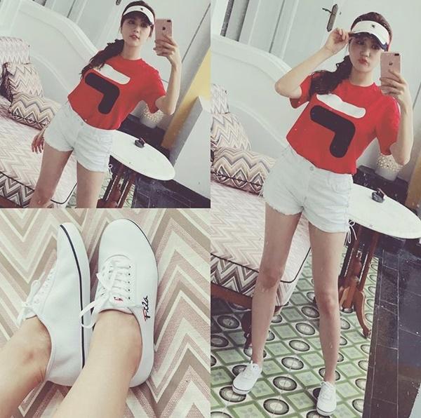 Gió lạnh đầu mùa, ngắm Ngọc Trinh mặc đồ thể thao chất như nước cất-3