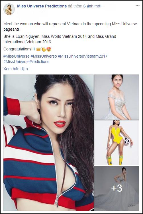 Diễn đàn quốc tế nô nức đăng tin Nguyễn Thị Loan dự thi Hoa hậu Hoàn vũ Thế giới 2017-2