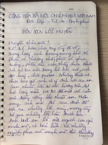 Chàng trai viết đơn xin lỗi vì lỡ... block Facebook bạn gái-1