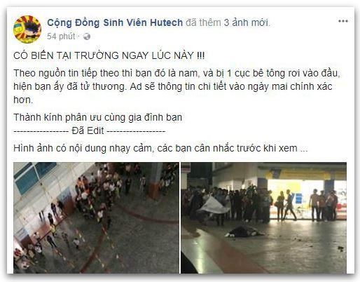 Nam sinh tử vong trong sân trường nghi bị bê tông rơi trúng đầu-1