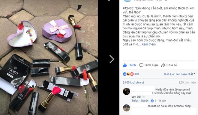 Quá giận bạn gái, giẫm nát 5 thỏi son đắt tiền rồi đăng ảnh lên mạng-1