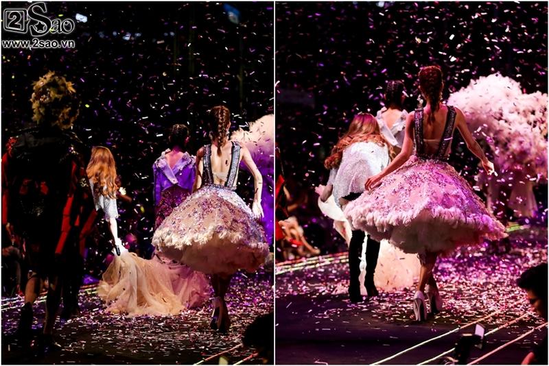 Hà Hồ chỉnh váy cho người mẫu, bị khán giả vây kín phố đi bộ-10