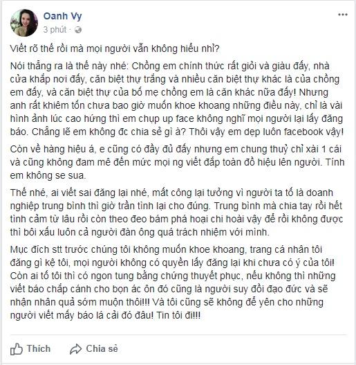 Vy Oanh: Nói chồng tôi là doanh nghiệp trung bình sao còn đeo bám phá hoại’-2