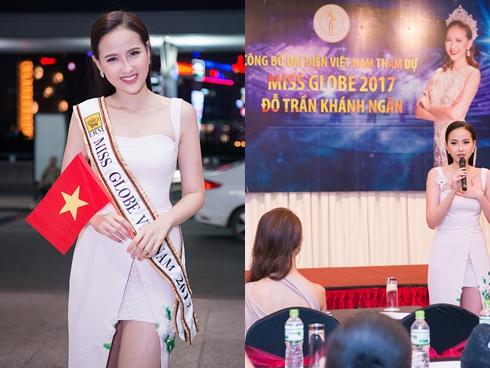 Sau 7 tháng rèn luyện, Hoa khôi Khánh Ngân tự tin tham dự Miss Globe 2017