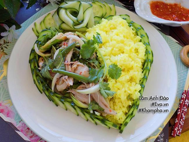 Bữa sáng vừa ngon lại no căng bụng với xôi gà trộn rau răm-11