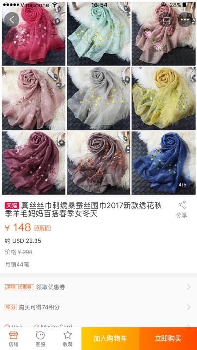 Khăn lụa Khải Silk bán hàng triệu đồng, mẫu tương tự bên Trung Quốc chỉ bằng 1/10 mức giá-4