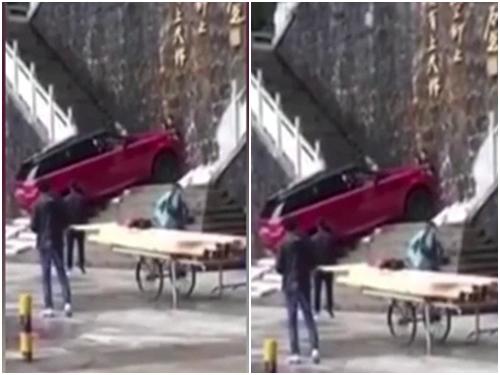 Kinh ngạc ô tô leo vèo vèo 999 bậc thang dốc