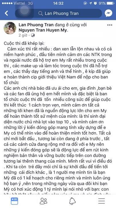 Trước cơn bão bị chê trách tại Miss Grand 2017, mẹ Huyền My bất ngờ lên tiếng bảo vệ con-4