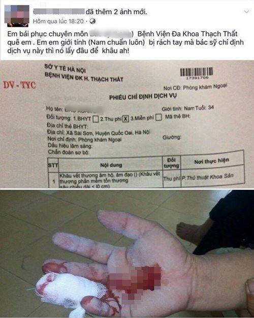 Hà Nội: Nam thanh niên rách tay được bác sĩ chỉ định khâu... âm hộ tại phòng thủ thuật khoa sản-1