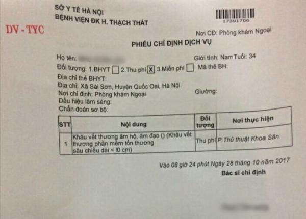 Hà Nội: Nam thanh niên rách tay được bác sĩ chỉ định khâu... âm hộ tại phòng thủ thuật khoa sản-2