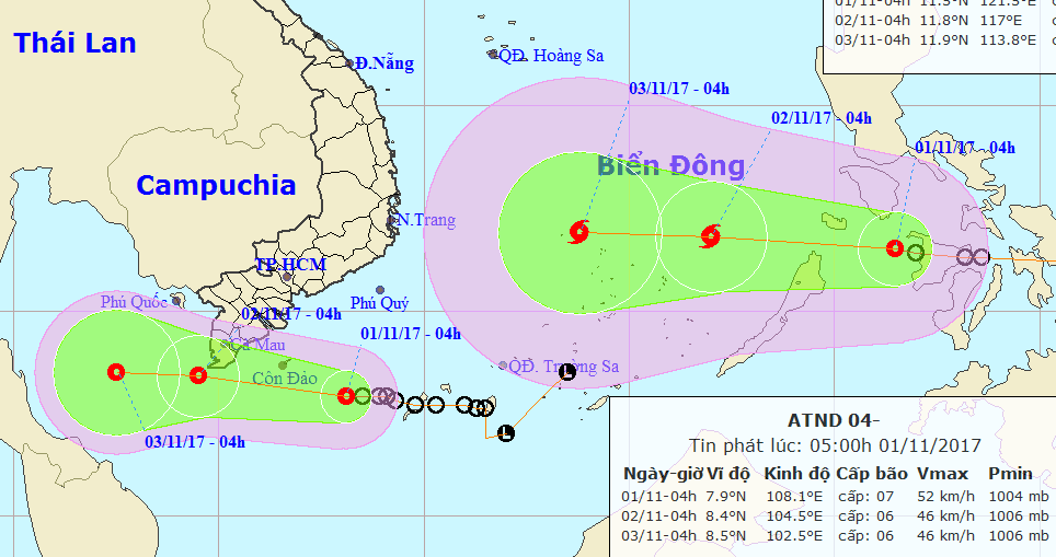 Đúng 20 năm sau bão Linda, bão và áp thấp nhiệt đới hướng vào Nam Bộ-1