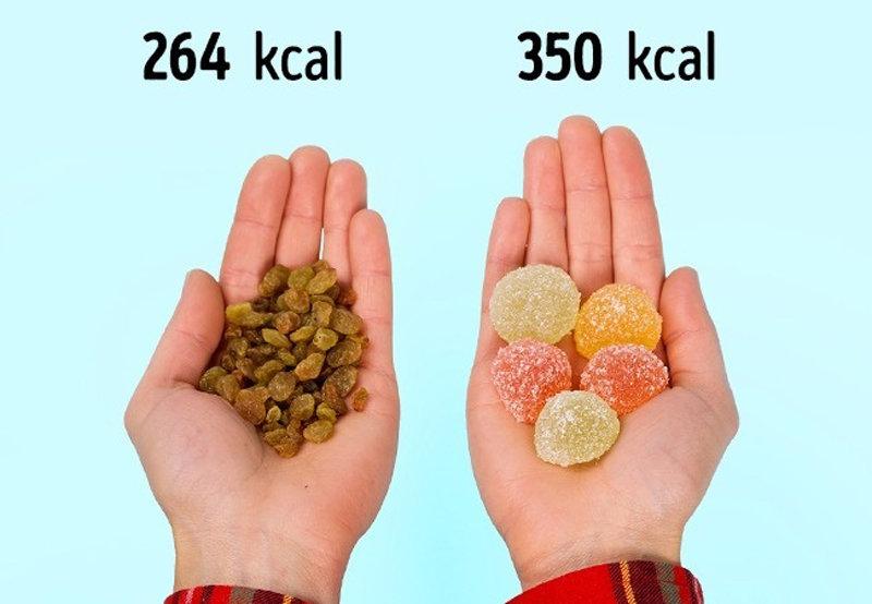 100g nho khô = 100g kẹo thạch