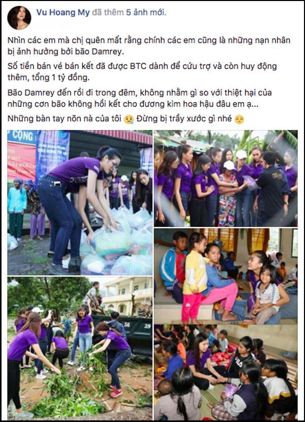 Á hậu Hoàng My xin lỗi sau phát ngôn bão Damrey không thiệt hại bằng bão hoa hậu-1