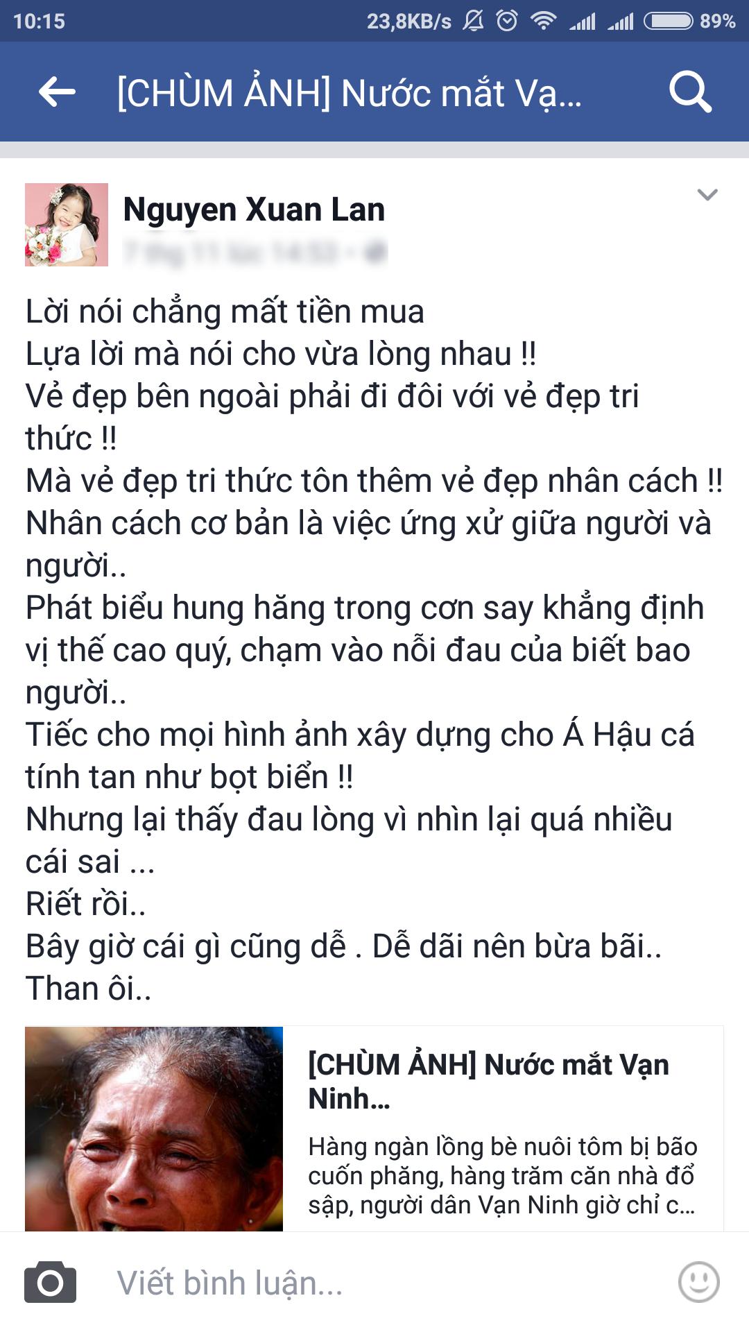 Xuân Lan nhận định Á hậu Hoàng My phát biểu hung hăng trong cơn say-4