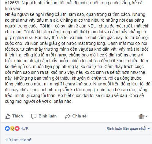 Em gái mặt mụn tâm sự nỗi khổ vì ngoại hình xấu khiến mình đánh mất nhiều cơ hội-1