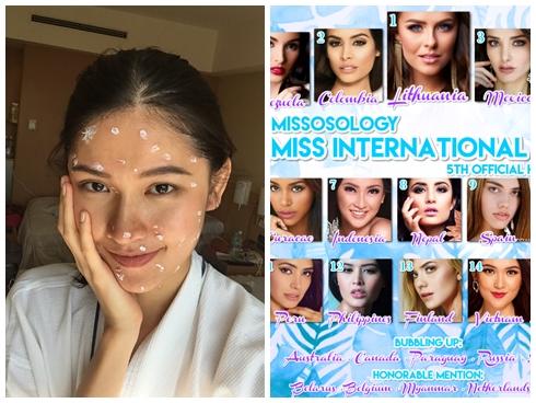 Thùy Dung bất ngờ bị thủy đậu nhưng vẫn lot top 15 bình chọn Miss International 2017