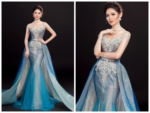 Cận cảnh trang phục dạ hội chính thức của Thùy Dung tại Hoa hậu Quốc Tế 2017