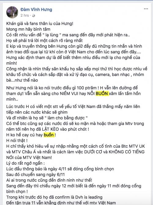 Mr. Đàm bức xúc cho rằng BTC MTV ‘lật kèo’ Việt Nam phút chót vì sợ nước khác ghim-4