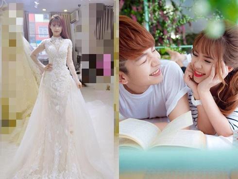 Hé lộ hình ảnh cô dâu Khởi My đi thử váy cưới đính 8.000 viên pha lê