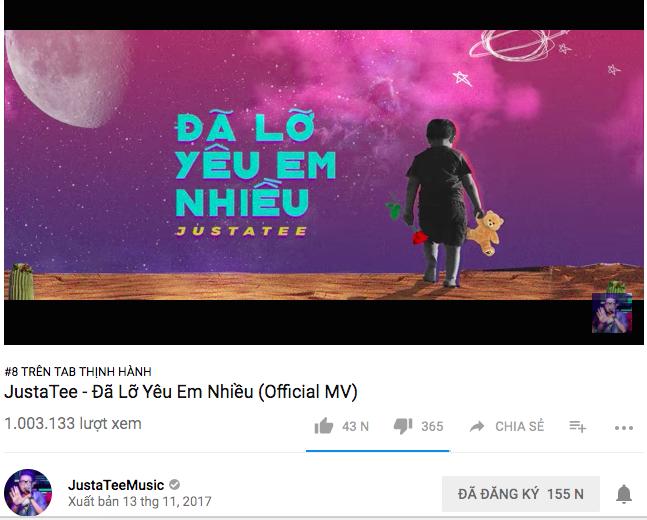MV Đã lỡ yêu em nhiều của Justatee thoát nghi án đạo nhạc, lọt top 5 trending Youtube-1