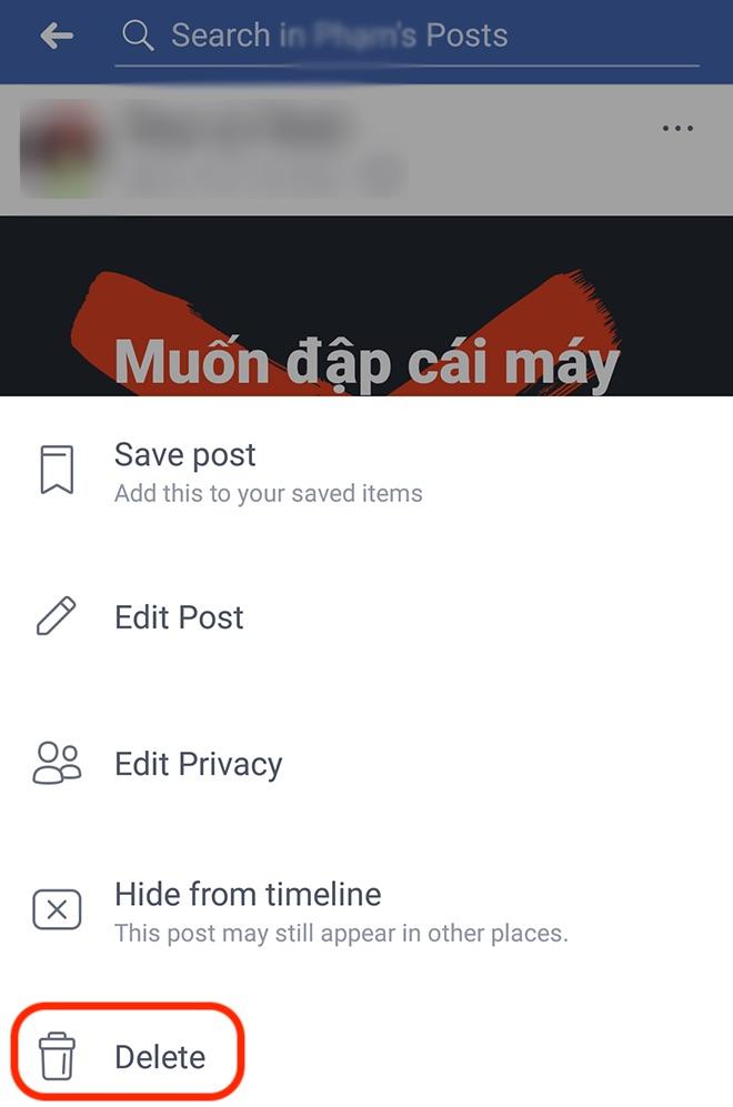 3 cách xóa status, hình ảnh trên Facebook khi nút Delete không còn-2