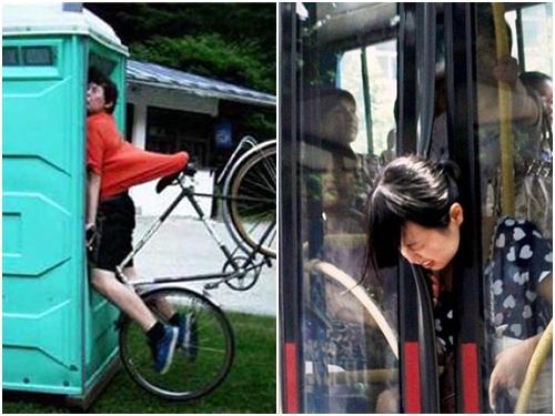 Khi các thanh niên thấy đi thang cuốn quá nhàm chán-6