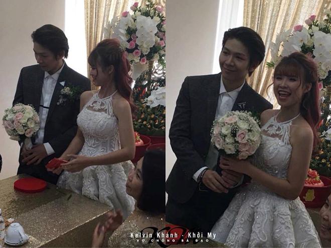 Để hợp với đám cưới siêu motor, Khởi My chọn chiếc váy giản dị thay vì mặc soire lộng lẫy-5