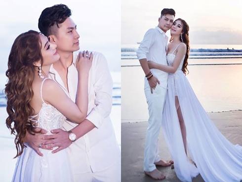Ngắm bộ ảnh cưới lãng mạn trên biển của Lâm Khánh Chi và chồng trẻ