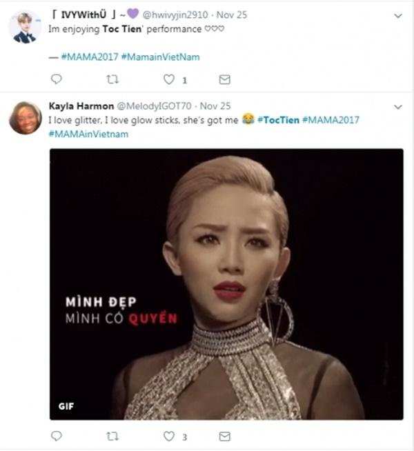 Fan quốc tế rần rần khen tiết mục mở màn MAMA 2017 của Tóc Tiên-7