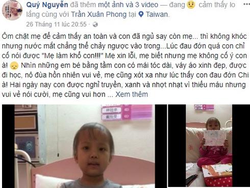 Dòng tâm sự xúc động của mẹ dành cho con gái 5 tuổi bị ung thư máu