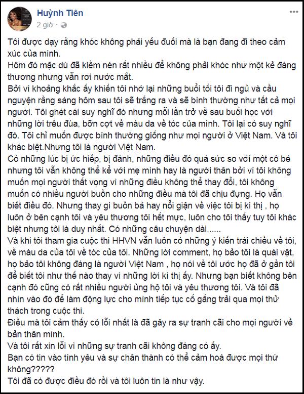 Huỳnh Cẩm Tiên gây bão Hoa hậu Hoàn vũ Việt Nam khi chia sẻ quá khứ bị đánh chỉ vì màu da khác biệt-5