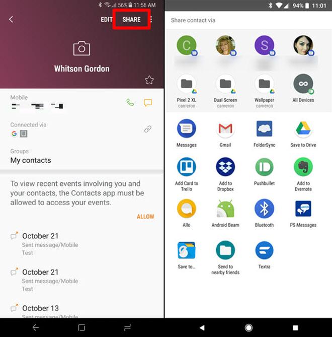 Cách chia sẻ danh bạ qua tin nhắn SMS trên Android-3