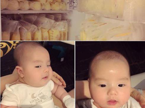 Huyền Baby khoe biểu cảm siêu đáng yêu của con trai nhỏ cùng 'kho vàng' trong tủ lạnh