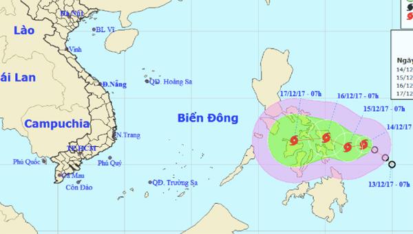 Bão giật cấp 10 áp sát biển Đông-1