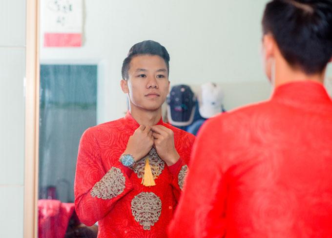 Hot boy Quế Ngọc Hải và vợ mặc màu đỏ trong lễ ăn hỏi-5