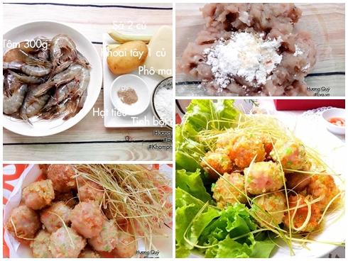 Chả tôm thịt nhân phô mai chiên giòn rụm bé nào cũng mê