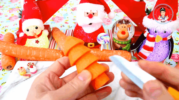 Tỉa cà rốt thành cây thông Noel siêu đơn giản mà đẹp-6