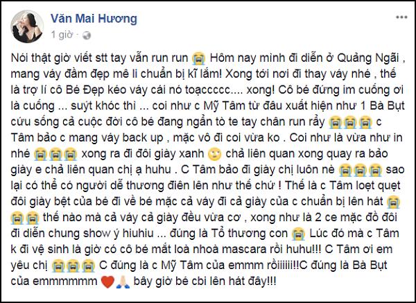 Bị rách váy trước giờ diễn, Văn Mai Hương cảm kích khi được bà bụt Mỹ Tâm cứu nguy-1